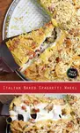 Baked Spaghetti Wheel from Southern Italy Named Timballo a Scrumptious Italian Pasta Treat.