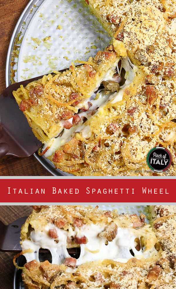 Baked Spaghetti Wheel from Southern Italy Named Timballo a Scrumptious Italian Pasta Treat.