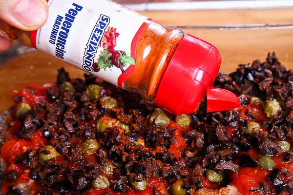 Don't forget peperoncino Italian hot red pepper