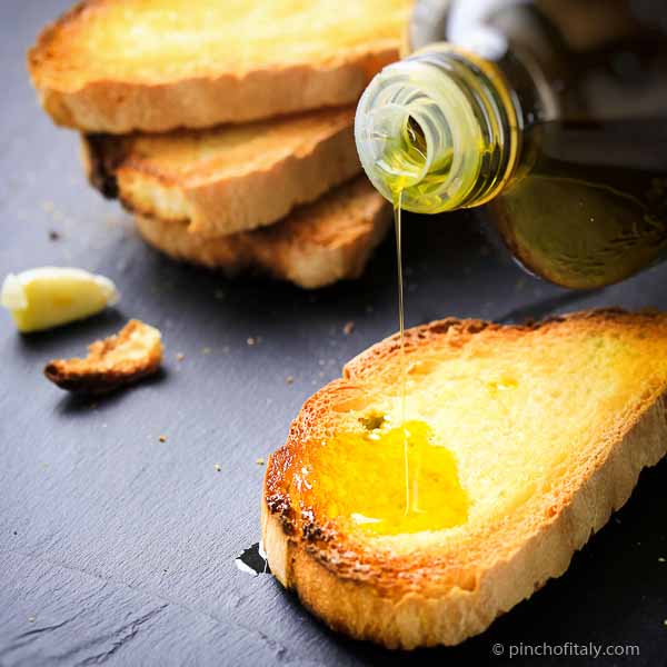 Pour a Little of Extra-Virgin Olive Oil Over the Bread... Italian Bread