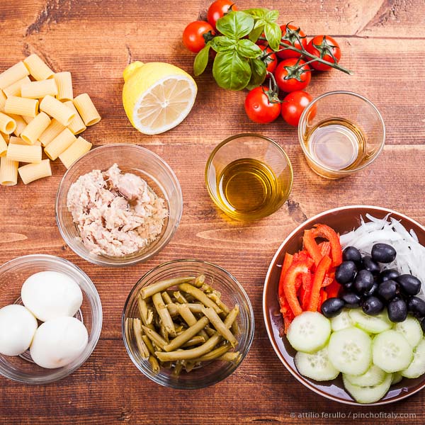 Ingredients for this tuna & eggs pasta salad... Ingredients