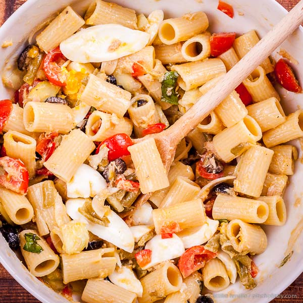 Mix well the all and then plate... Pasta Salad